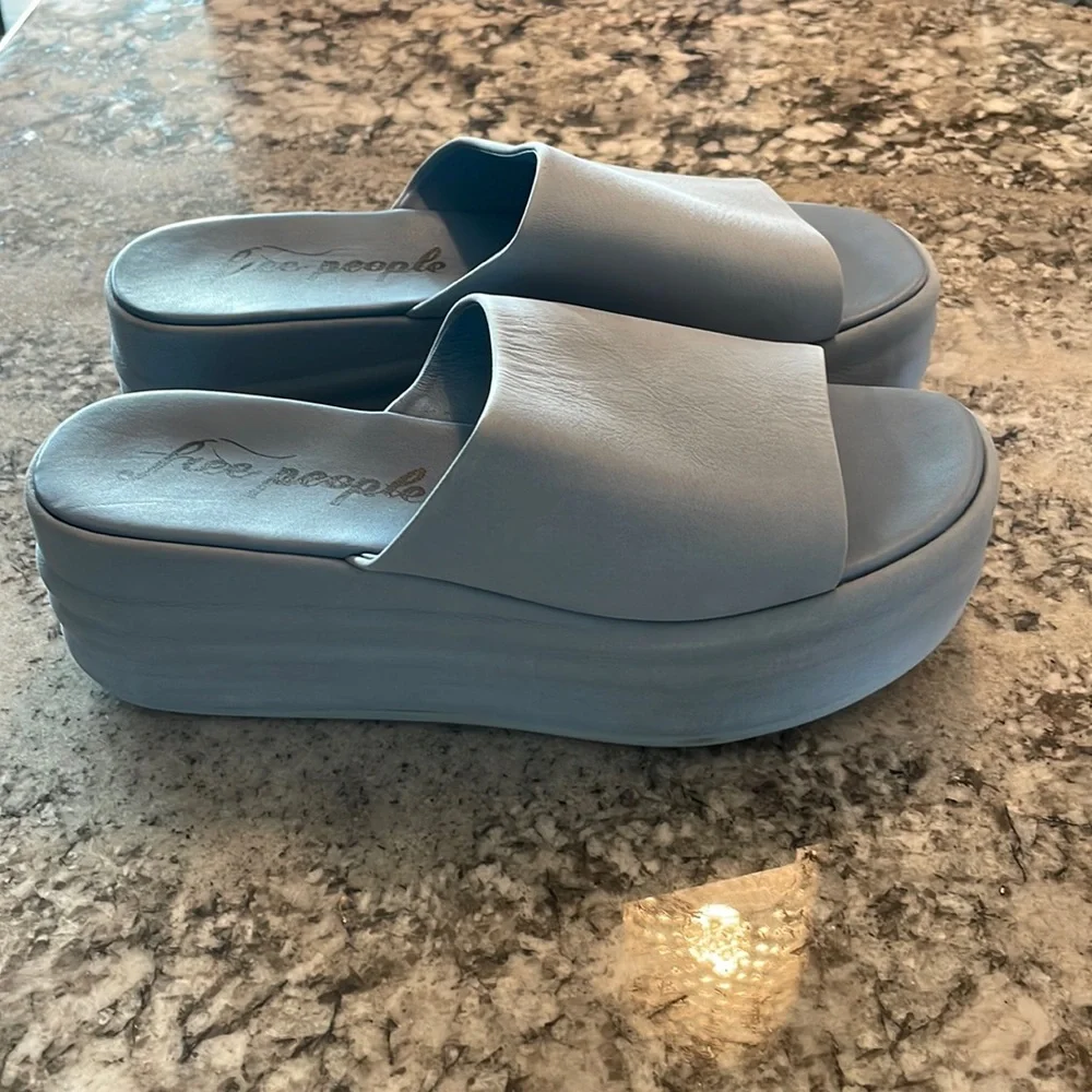 Free People Harbor Platform Sandal Indigo Blue EU 38 US 8 - Picture 5 of 9